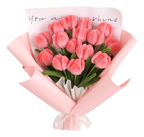 . Flores De Simulación De Felpa Diy Ramo De Tulipanes Eterna