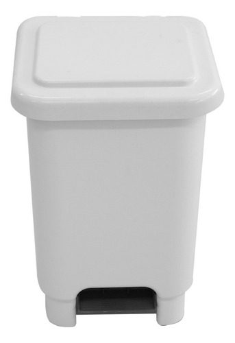 Kit Com 3 Lixeiras Retangulares Com Pedal 25l Cor Branco