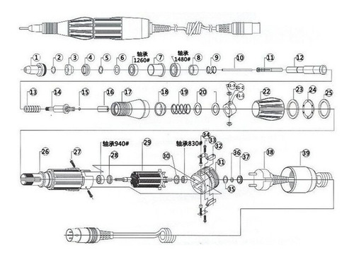 1 Husillo Strong P Torno Handpiece Micromotor 102 Metal