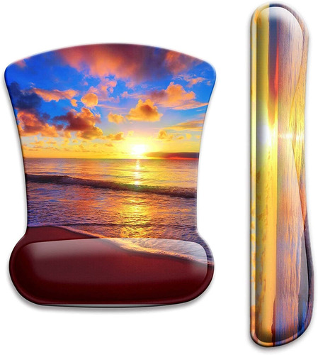 Mouse Pad Reposa Munecas Goma Ergonomico Diseno Playa