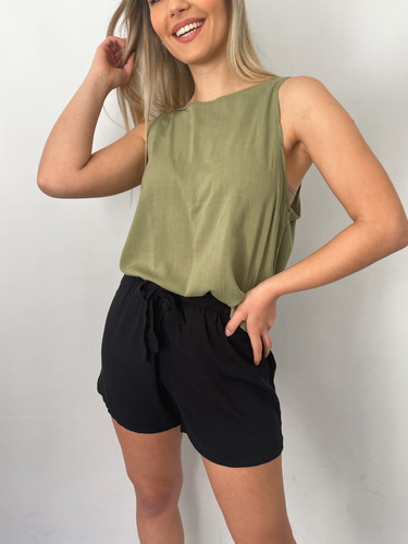 Short De Lino Corto Mujer Ideal Verano 