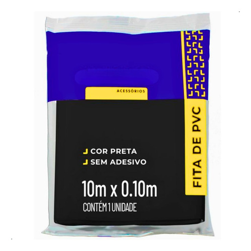 Fita Pvc S/adesivo 100mm 10m Preta 100262140 Ar Condiconado