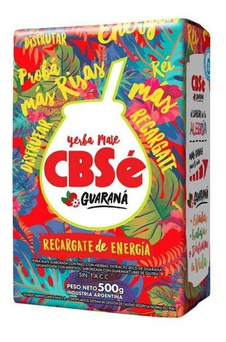 Yerba Mate Cbsé Energía Guaraná 500g Pack De 5 Envío Gratis