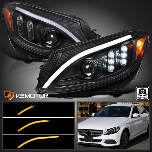 Par Faro Negro Led Mercedes-benz C63 Amg S Base 2017 4.0l