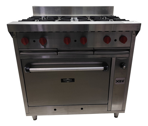 Cocina Industrial 6 Hornilla Gas Horno Acero Mstar 9972 Xavi