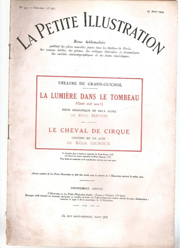 Revista La Petite Illustration Nº 443 Agosto 1929