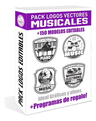 Pack Vectores +150 Marcas Dj Musica Logos Editables #v321