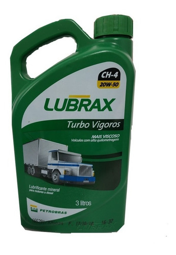 Lubrax 20w50 Ch-4 Turbo Vigoros 3l