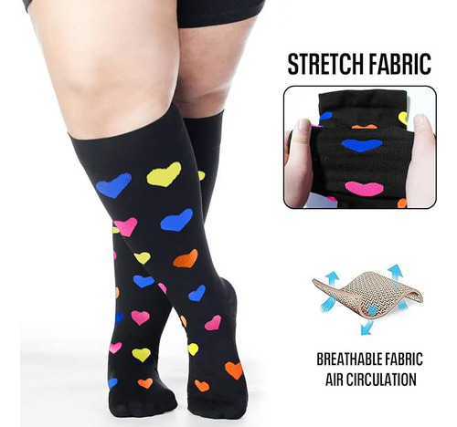 -4 Pares De Calcetines De Compresión De Talla Grande, Calcet