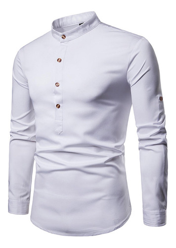 Jersey Liso Con Cuello Alto Y Manga Variable Para Hombre, Lo