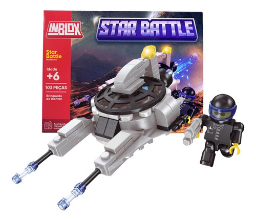 Blocos De Montar Infantil Guerra Espacial Brinquedo Nave Quantidade De Peças 103 Versão Do Personagem Nave C