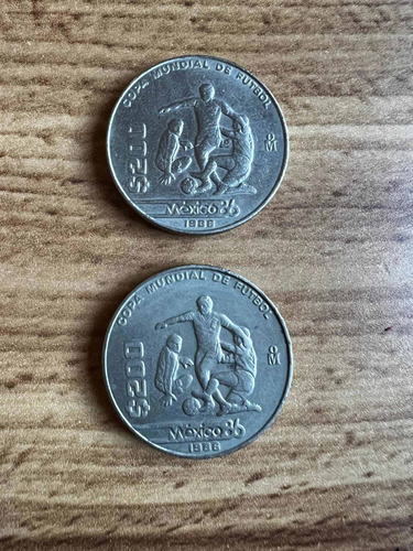 2 Monedas $200 Pesos Conmemorativa Mundial México 1986
