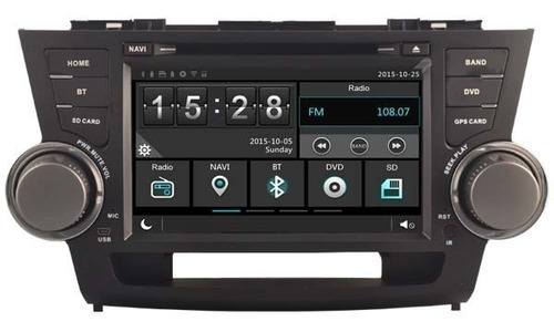 Estereo Dvd Gps Toyota Highlander 2008-2013 Plug Play