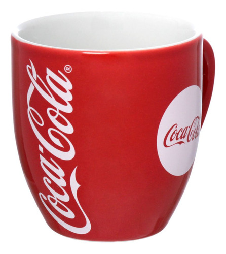 Caneca Coca Cola 300ml Porcelana Chá Café Leite Cor Vermelho