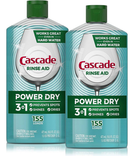 2 Piezas Cascade Abrillantador Enjuague Lavavajillas 473ml