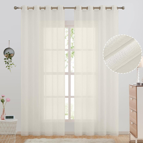 July Joy Cortinas Semitransparentes Con Aspecto De Lino Para