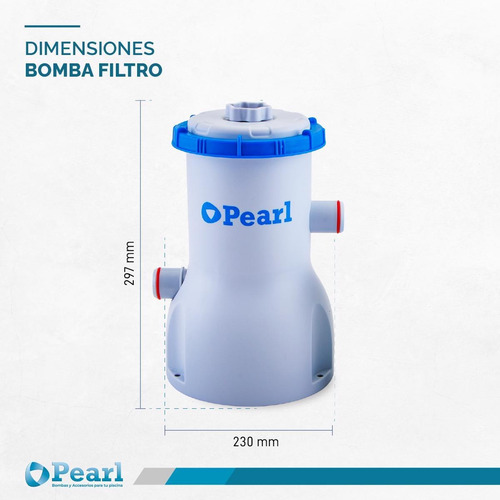 Imagen 6 de 10 de Bomba Filtro Para Pileta Lona Pearl C/ Mangueras 35 Watts