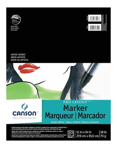 Block Cuaderno Marcador Canson Pro Layout Marker 27.9x35.5cm