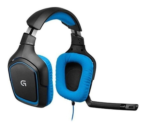 Fone de ouvido over-ear gamer Logitech G Series G430 preto e azul