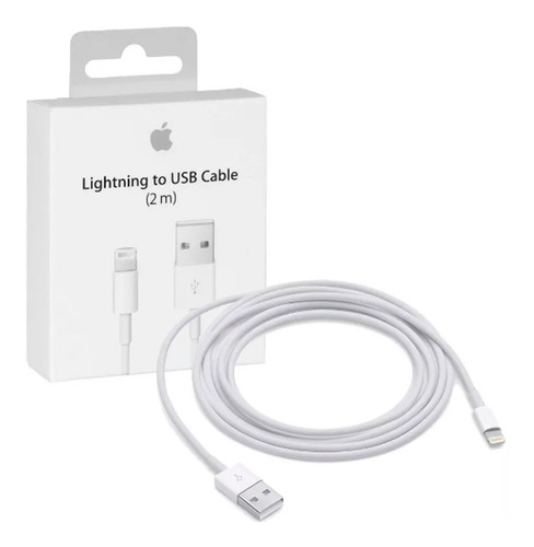 Cable Cargador iPhone Usb Lightning 2 Metros En Caja