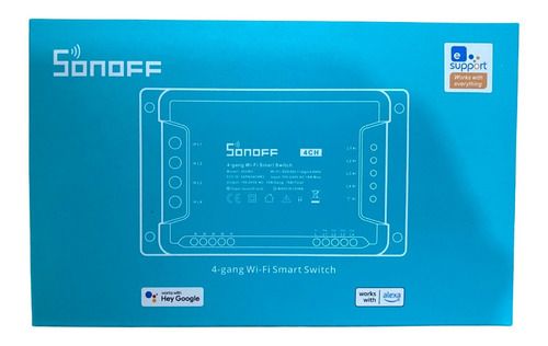Imagen 2 de 5 de Interruptor Wifi Sonoff 4ch R3 Compatible Con Alexa/google