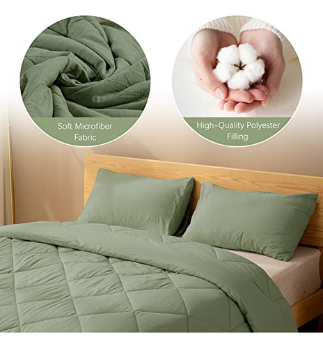 Comforter Set Queen Size, Ultra Soft Microfiber, 3 Piec...