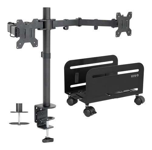 Soporte Escritorio Para 2 Monitores Hasta 27  Y Soporte Cpu