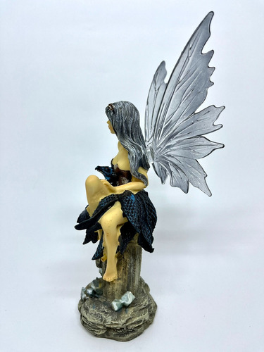 Fada Sentada No Pedestal - Ca71277-5b Cor Azul
