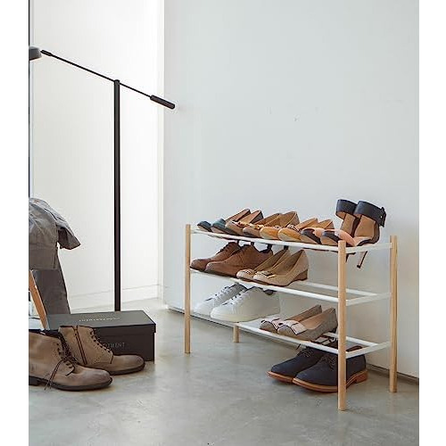 Home Zapatero Extensible Liso De 3 Niveles Blanco,
