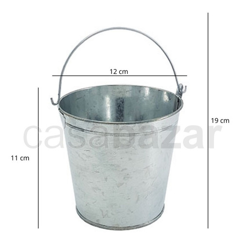 Balde De Hielo Chapa Fiesta Bar Hielera Para 2 Personas X1 U Color Plateado Liso