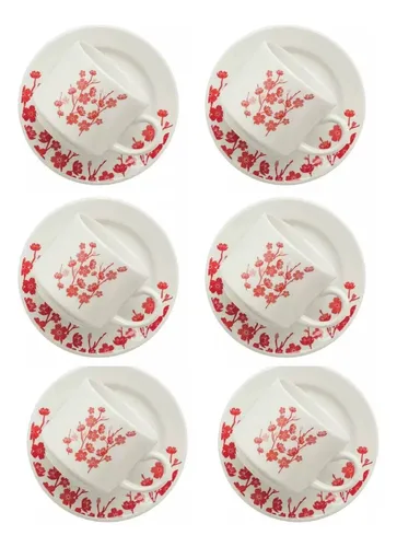 comprar Set X6 Taza De Te Con Plato 200 Ml Biona Jardin Oriental