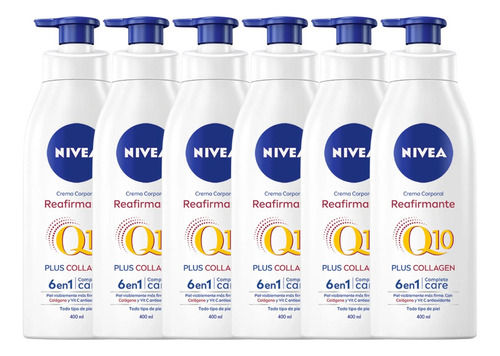 Combo X6 Nivea Crema Corporal Reafirmante Q10+colágeno 400ml