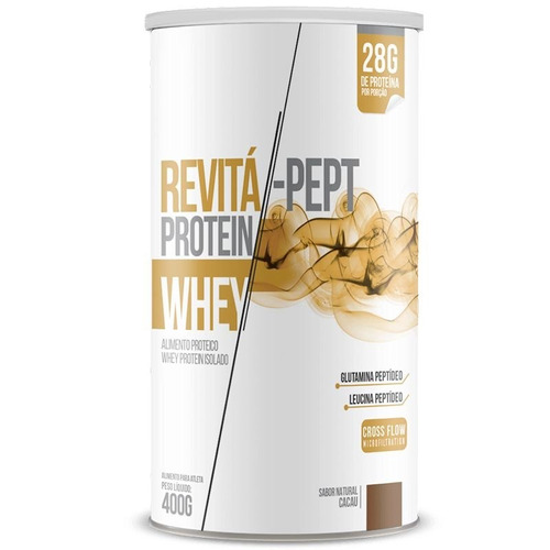 Whey Protein Isolado Pept 28g Revitá 400g Cacau