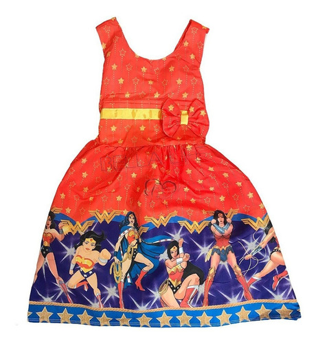 Vestido De Festa Infantil Temático Mulher Maravilha