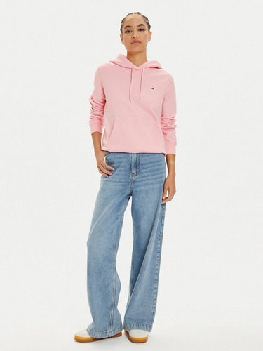 Polerón Hoodie Flag Logo Rosado Tommy Hilfiger