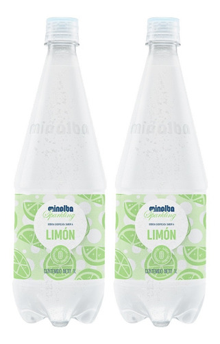 Imagen 1 de 2 de Minalba Sparkling Agua Gasificada Limón 1l - 2 Unidades