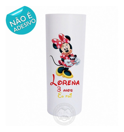 Imagem 3 de 3 de 20 Copos Long Drink Personalizado 320ml Minnie Vermelha