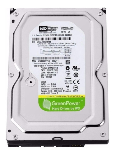 Disco duro interno Western Digital WD AV-GP WD5000AVCS 500GB verde