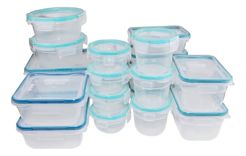 Recipientes De Plástico Snapware 1298037 Herméticos 38 Pz Turquesa