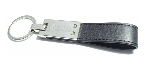 Llavero Acero Ecocuero Grabado Pasacinto Estuche Jb-k14