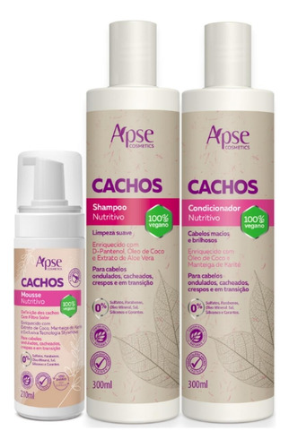 Kit Cachos Tratamento Shampoo Condicionador E Mousse Apice
