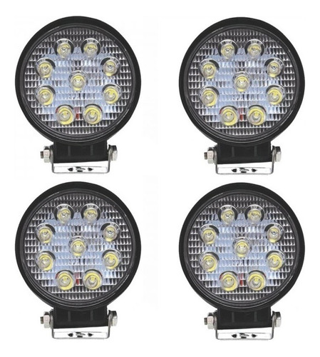 4x Farol Led Milha 168w 4x 42w Off Road Willys Jeep