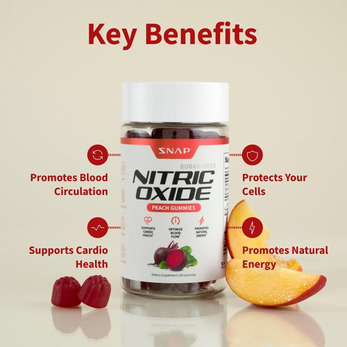 Snap Supplements Nitric Oxide Beet Gummies 60ct Sfn