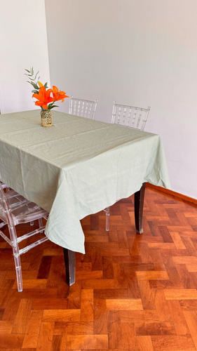 Mantel Tusor De 2,50 X 1,35 Mts. Rectangular 100% Algodón Malva Lisa