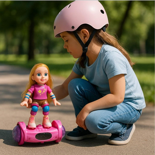 Boneca Hoverboard Bate Volta Luz Som Skate Brinquedo Menina