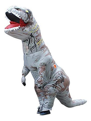 Disfraz Inflable De Dinosaurio Adulto T-rex 2.10m Cuerpo Ent