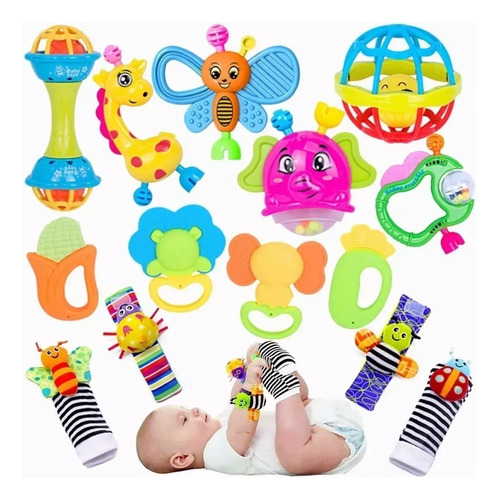 14pz Juguete Estimulación Sensorial Con Calcetines Para Bebe