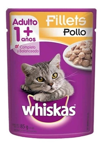 Imagen 3 de 4 de Whiskas Alimento Húmedo Gatos Adulto Surtido 85g X5 Uds