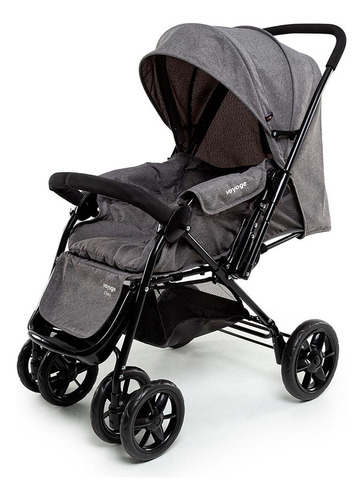 Travel System Choice Voyage Cor Cinza Melange Chassi Preto