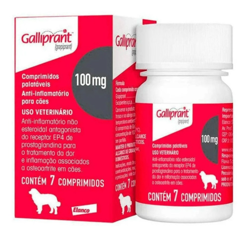 Galliprant 100mg Elanco Cães 7 Comprimido Anti-inflamatório